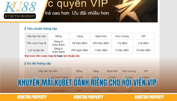 Khuyến Mãi Kubet - Bộ Ưu Đãi Giá Trị Dành Cho Hội Viên Các chương trình khuyến mãi Kubet dành cho thành viên VIP